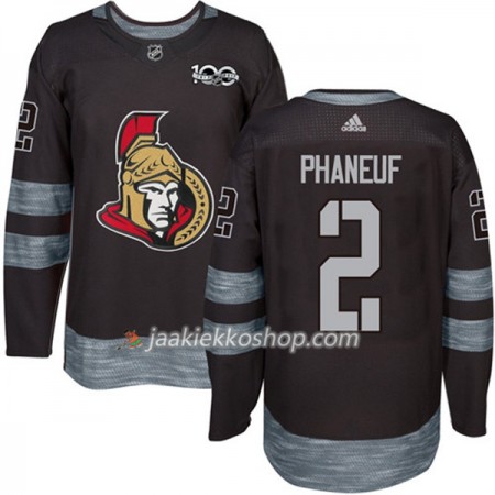 Miehille NHL Ottawa Senators Pelipaita Dion Phaneuf 2 1917-2017 100th Anniversary Adidas Musta Authentic